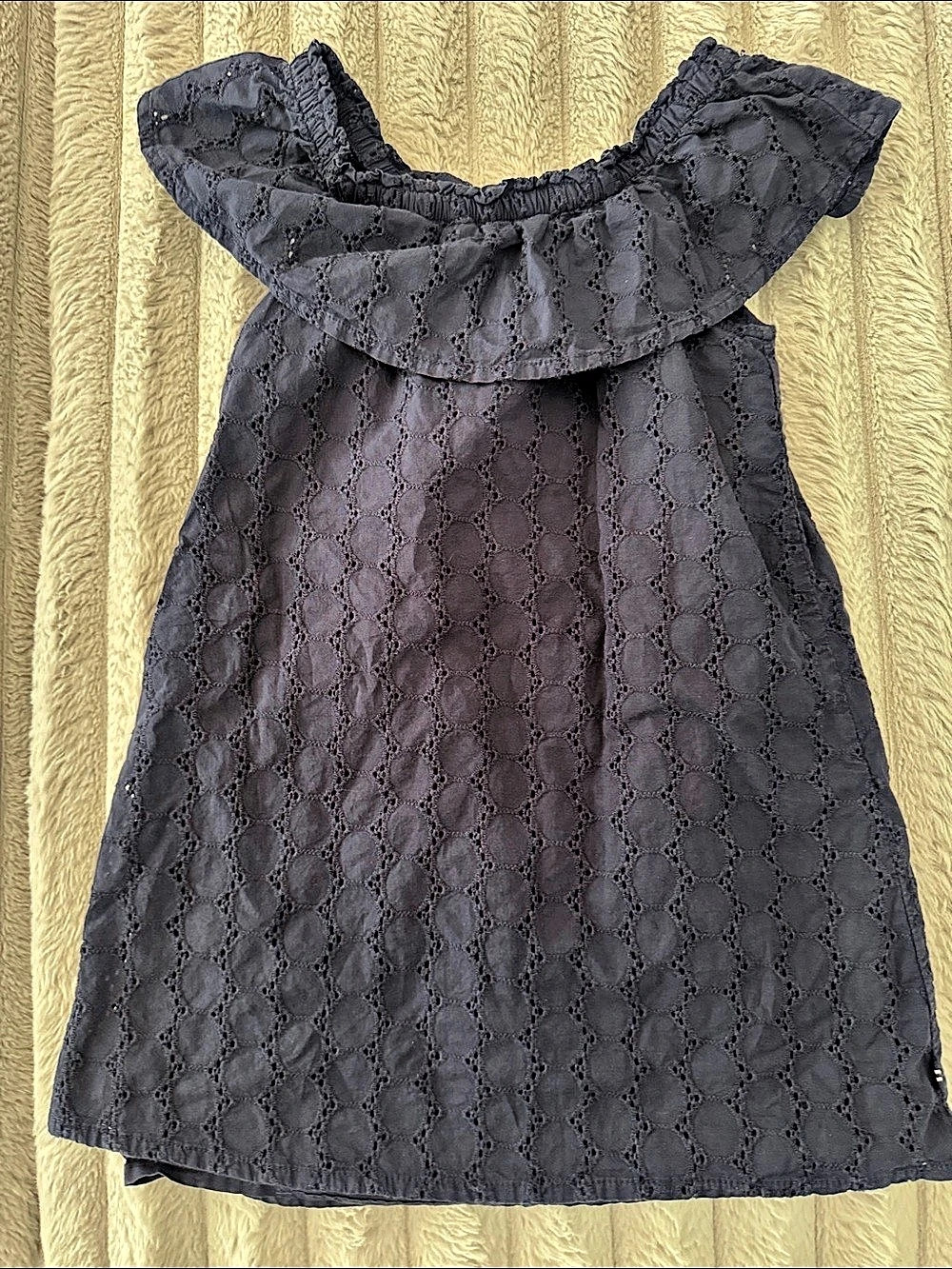 Nautica Girls Eyelet Dress Navy Size 4T Gray Size 4T